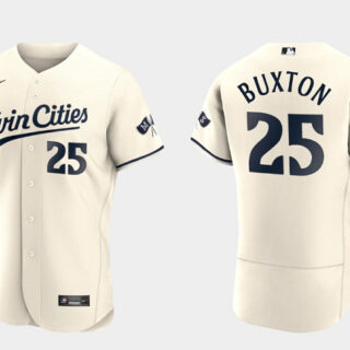 Men's Minnesota Twins #25 Byron Buxton 2023 Cream Flex Base Stitched Jersey