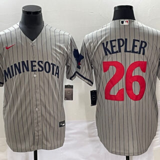 Men's Minnesota Twins #26 Max Kepler Gray Cool Base Stitched Baseball Jersey