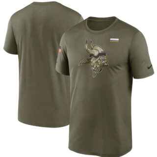 Men's Minnesota Vikings 2021 Olive Salute To Service Legend Performance T-Shirt