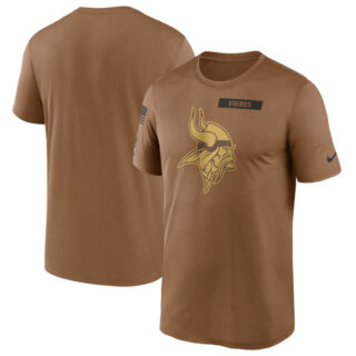 Men's Minnesota Vikings 2023 Brown Salute To Service Legend Performance T-Shirt