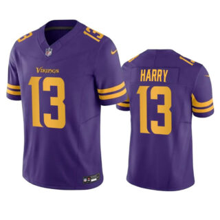 Men's Minnesota Vikings #13 N'Keal Harry Purple 2023 F.U.S.E. Color Rush Limited Stitched Jersey