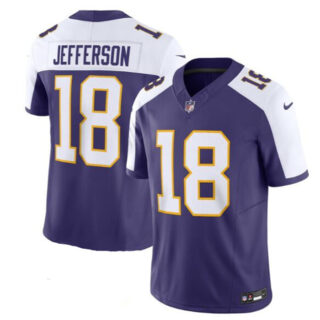 Men's Minnesota Vikings #18 Justin Jefferson Purple 2023 F.U.S.E. Vapor Limited Stitched Jersey