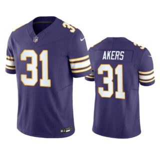 Men's Minnesota Vikings #31 Cam Akers Purple 2023 F.U.S.E. Vapor Throwback Limited Stitched Jersey