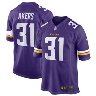 Men's Minnesota Vikings #31 Cam Akers Purple Stitched Game Jersey