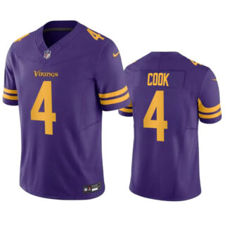 Men's Minnesota Vikings #4 Dalvin Cook Purple 2023 F.U.S.E. Color Rush Stitched Jersey