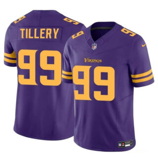 Men's Minnesota Vikings #99 Jerry Tillery Purple 2023 F.U.S.E. Color Rush Untouchable Limited Stitched Jersey
