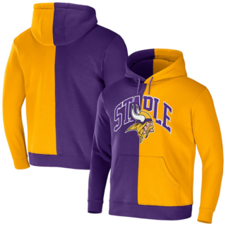 Men's Minnesota Vikings Purple Gold Split Logo Pullover Hoodie