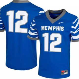 Men's Montana Grizzlies #12 Blue Stitched Football Jersey