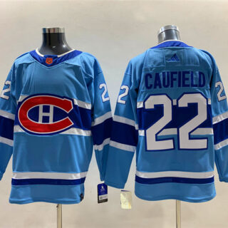 Men's Montreal Canadiens #22 Cole Caufield 2022-23 Reverse Retro Stitched Jersey