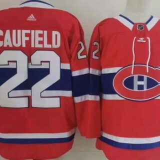 Men's Montreal Canadiens #22 Cole Caufield Red Stitched NHL Jersey