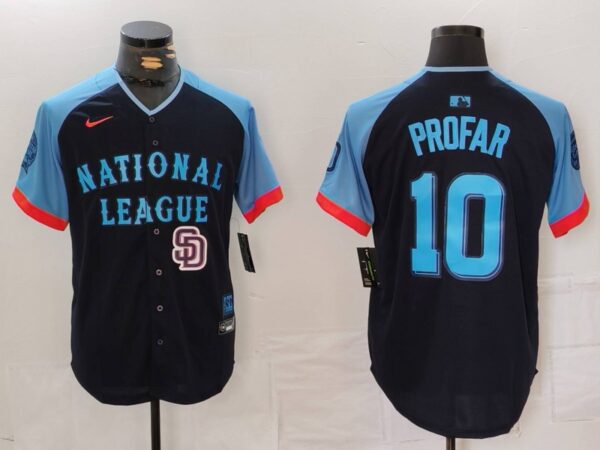 Men's National League #10 Jurickson Profar Navy 2024 All-Star Limited Stitched Baseball Jerseys