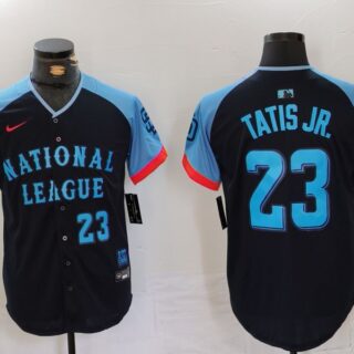 Men's National League #23 Fernando Tatis Jr. Navy 2024 All-Star Limited Stitched Baseball 2