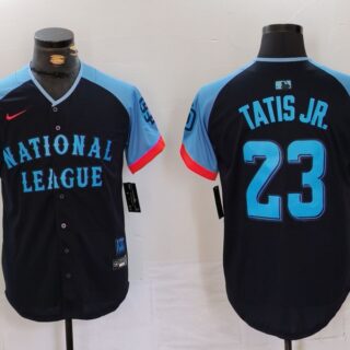 Men's National League #23 Fernando Tatis Jr. Navy 2024 All-Star Limited Stitched Baseball 4