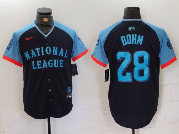 Men's National League #28 Alec Bohm Navy 2024 All-Star Limited Stitched Baseball Jerseys
