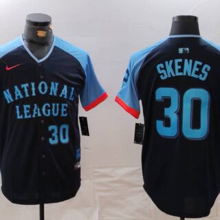 Men's National League #30 Paul Skenes Navy 2024 All-Star Limited Stitched Baseball Jerseys