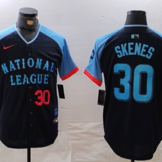 Men's National League #30 Paul Skenes Navy 2024 All-Star Limited Stitched Baseball Jerseys
