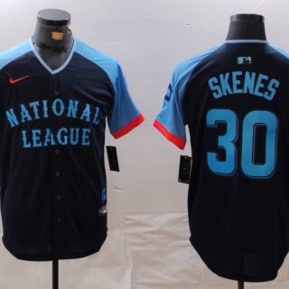 Men's National League #30 Paul Skenes Navy 2024 All-Star Limited Stitched Baseball Jerseys