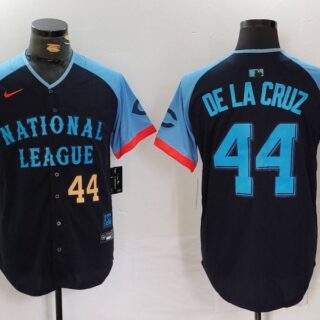 Men's National League #44 Elly De La Cruz Navy 2024 All-Star Limited Stitched Baseball Jerseys