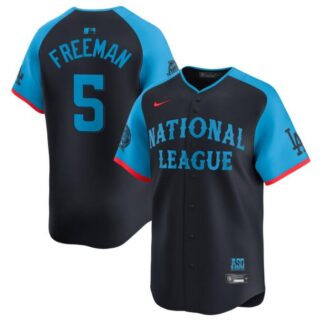 Men's National League #5 Freddie Freeman Navy 2024 All-Star Limited Stitched Baseball Jersey