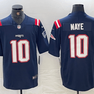 Men's New England Patriots #10 Drake Maye 2024 Draft Vapor Limited Stitched Football Jersey