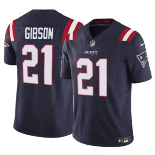 Men's New England Patriots #21 Antonio Gibson Navy 2023 F.U.S.E. Vapor Limited Stitched Football Jersey