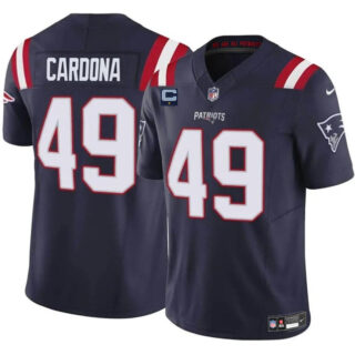 Men's New England Patriots #49 Joe Cardona Navy F.U.S.E. With 1-Star C Patch Vapor Limited Stitched Football Jersey