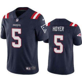 Men's New England Patriots #5 Brian Hoyer 2021 Navy Vapor Untouchable Limited Stitched Jersey
