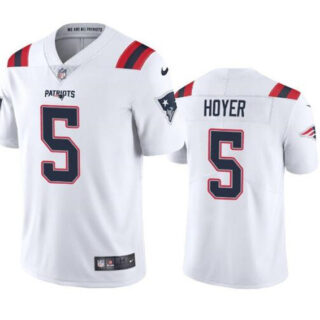 Men's New England Patriots #5 Brian Hoyer 2021 White Vapor Untouchable Limited Stitched Jersey