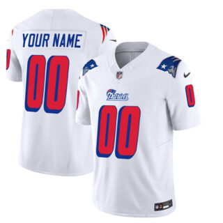 Men's New England Patriots Active Player Custom White 2023 F.U.S.E. Throwback Limited Stitched Football Jersey