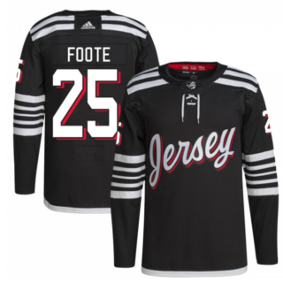 Men's New Jersey Devils #25 Nolan Foote 2021-22 Black Stitched Jersey