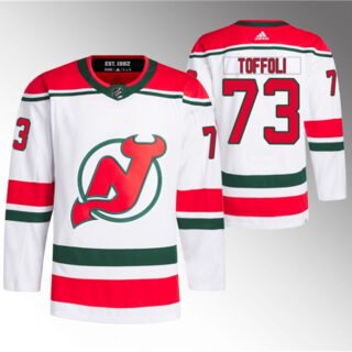 Men's New Jersey Devils #73 Tyler Toffoli White Stitched Jersey