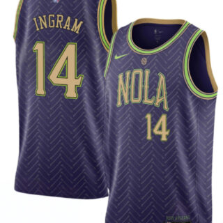 Men's New Orleans Pelicans #14 Brandon Ingram Purple 2024-25 City Ediiton Stitched Basketball Jersey