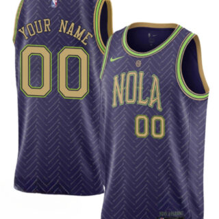 Men's New Orleans Pelicans Active Player Custom Purple 2024-25 City Ediiton Stitched Basketball Jersey