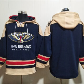 Men's New Orleans Pelicans Blank Navy Ageless Must-Have Lace-Up Pullover Hoodie