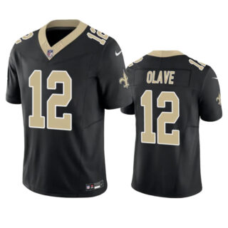 Men's New Orleans Saints #12 Chris Olave Black 2023 F.U.S.E. Vapor Untouchable Limited Stitched Jersey