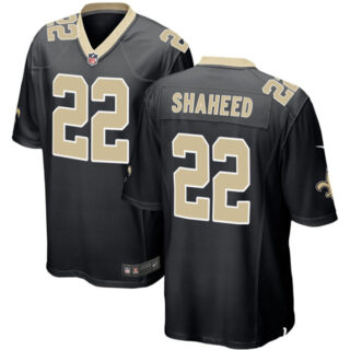 Men's New Orleans Saints #22 Rashid Shaheed Black Stitched Football Game Jersey