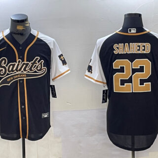 Men's New Orleans Saints #22 Rashid Shaheed BlackWhite 1987 Legacy Cool Base Stitched Baseball Jerseys