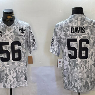 Men's New Orleans Saints #56 Demario Davis 2024 F.U.S.E Arctic Camo Salute To Service Limited Stitched Football Jersey