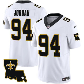 Men's New Orleans Saints #94 Cameron Jordan White 2023 F.U.S.E. 1987 Legacy Vapor Stitched Jersey