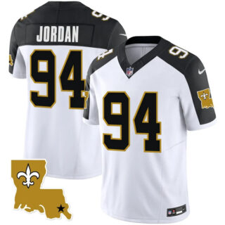 Men's New Orleans Saints #94 Cameron Jordan White Black 2023 F.U.S.E. 1987 Legacy Vapor Stitched Jerseys