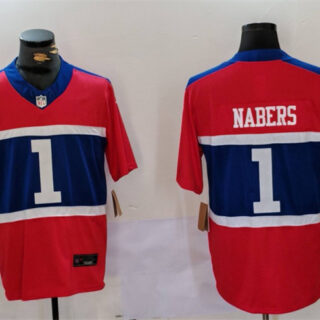 Men's New York Giants #1 Malik Nabers Red 2024 F.U.S.E. Vapor Untouchable Limited Stitched Jersey