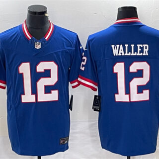Men's New York Giants #12 Darren Waller Blue Classic 2023 F.U.S.E. Vapor Untouchable Limited Stitched Jersey