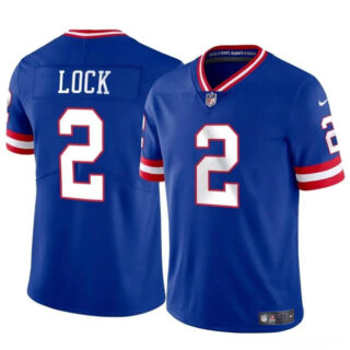 Men's New York Giants #2 Drew Lock Blue Throwback Vapor Untouchable Limited Stitched Jersey