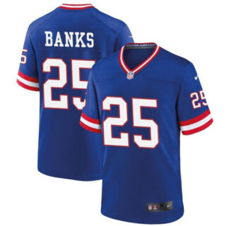 Men's New York Giants #25 Deonte Banks Royal Classic Stitched Game Jersey