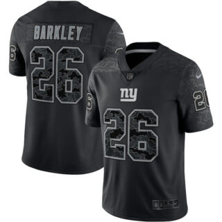 Men's New York Giants #26 Saquon Barkley Black Reflective Limited Stitched Football Jersey
