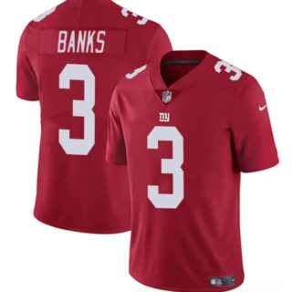 Men's New York Giants #3 Deonte Banks Red 2023 F.U.S.E. Vapor Untouchable Limited Stitched Jersey