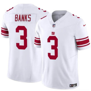 Men's New York Giants #3 Deonte Banks White 2023 F.U.S.E. Vapor Untouchable Limited Stitched Jersey