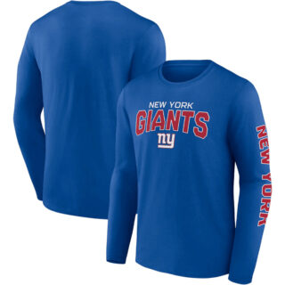 Men's New York Giants Blue Go The Distance Long Sleeve T-Shirt