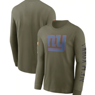 Men's New York Giants Olive 2022 Salute To Service Long Sleeve T-Shirt