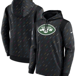 Men's New York Jets 2021 Charcoal Crucial Catch Therma Pullover Hoodie